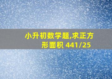 小升初数学题,求正方形面积 441/25